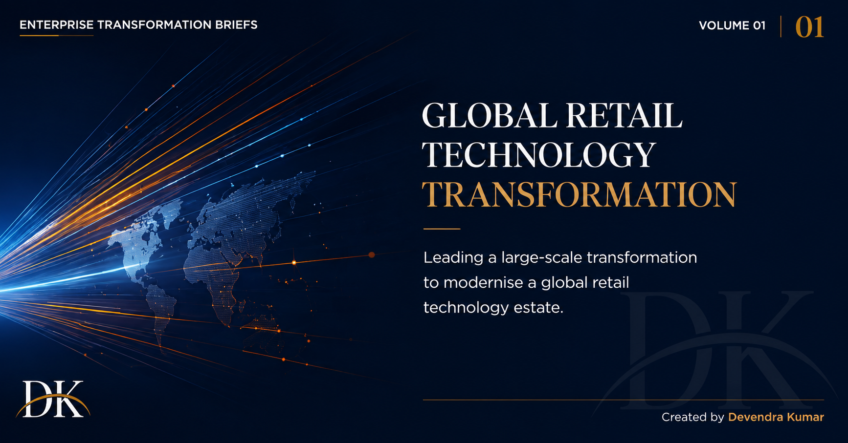 Cover of the Enterprise Transformation Brief · Volume 01 on Global Retail Cloud Transformation